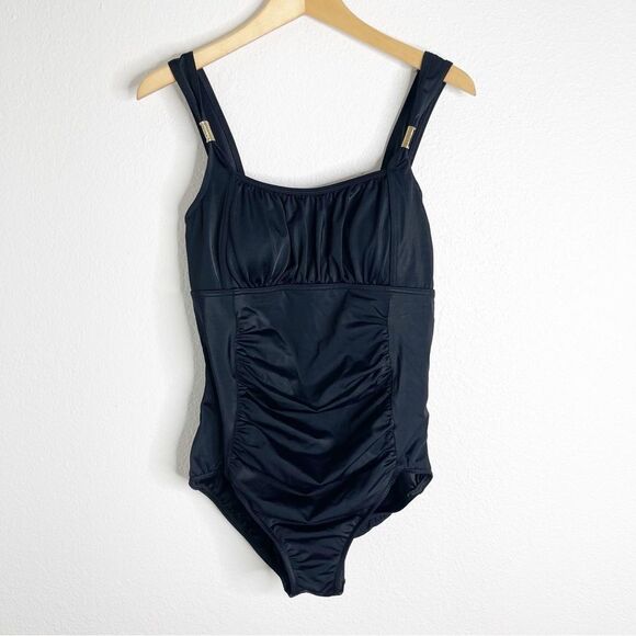 Lands End Black One Piece Swimsuit Size 12 - Picture 1 of 5